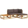 Gartensofagarnitur mit 4-teiligen Kissen aus massivem Akazienholz. von , Outdoor-Sofas - Ref: Foro24-3278824, Preis: 362,64 €...