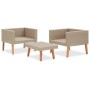 3-teiliges Gartenmöbel-Set und beige synthetische Rattankissen von vidaXL, Gartensets - Ref: Foro24-310217, Preis: 208,33 €, ...