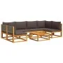 Gartensofagarnitur mit 7-teiligen Kissen aus massivem Akazienholz. von , Gartensets - Ref: Foro24-3278909, Preis: 692,79 €, R...