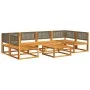 Garden sofa set with 7 pieces, solid acacia wood, and cushions. by , Garden sets - Ref: Foro24-3278909, Price: 681,00 €, Disc...