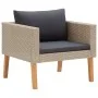 3-piece garden furniture set and beige synthetic rattan cushions by vidaXL, Garden sets - Ref: Foro24-310217, Price: 206,24 €...