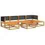 Garden sofa set with 7 pieces, solid acacia wood, and cushions. by , Garden sets - Ref: Foro24-3278885, Price: 616,01 €, Disc...