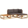 Set sofás de jardín con cojines 4 pzas madera maciza de acacia de , Conjuntos de jardín - Ref: Foro24-3278893, Precio: 338,03...