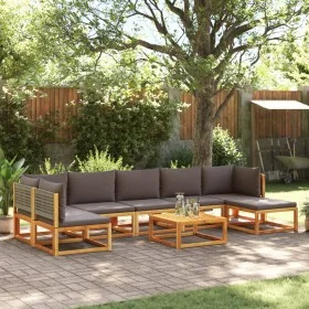 Garden sofa set with 8 pieces, solid acacia wood, and cushions. by , Garden sets - Ref: Foro24-3278914, Price: 747,39 €, Disc...
