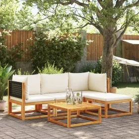 Garden sofa set with 5 pieces, solid acacia wood, and cushions. by , Garden sets - Ref: Foro24-3278872, Price: 445,81 €, Disc...