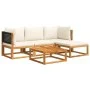 Garden sofa set with 5 pieces, solid acacia wood, and cushions. by , Garden sets - Ref: Foro24-3278872, Price: 445,81 €, Disc...