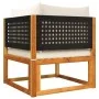 Garden sofa set with 5 pieces, solid acacia wood, and cushions. by , Garden sets - Ref: Foro24-3278872, Price: 445,81 €, Disc...