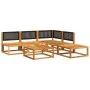 Garden sofa set with 6 pieces, solid acacia wood, and cushions. by , Garden sets - Ref: Foro24-3278887, Price: 511,82 €, Disc...
