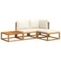 Solid acacia wood garden sofa set with 4 cushions. by , Garden sets - Ref: Foro24-3278870, Price: 329,43 €, Discount: %