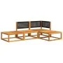 Solid acacia wood garden sofa set with 4 cushions. by , Garden sets - Ref: Foro24-3278870, Price: 329,43 €, Discount: %