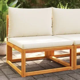 Garden sofa without armrests with solid acacia wood cushions. by , Outdoor sofas - Ref: Foro24-4008165, Price: 111,40 €, Disc...