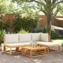 Garden sofa without armrests with solid acacia wood cushions. by , Outdoor sofas - Ref: Foro24-4008165, Price: 111,40 €, Disc...