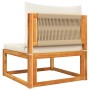 Garden sofa without armrests with solid acacia wood cushions. by , Outdoor sofas - Ref: Foro24-4008165, Price: 113,78 €, Disc...