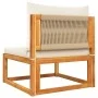 Garden sofa without armrests with solid acacia wood cushions. by , Outdoor sofas - Ref: Foro24-4008165, Price: 111,40 €, Disc...
