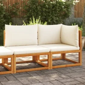 Zweiplätziges Gartensofa mit massiven Akazienholz-Kissen. von , Outdoor-Sofas - Ref: Foro24-4008167, Preis: 241,71 €, Rabatt: %