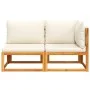 2-seater garden sofa with solid acacia wood cushions by , Outdoor sofas - Ref: Foro24-4008167, Price: 242,61 €, Discount: %