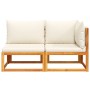 Zweiplätziges Gartensofa mit massiven Akazienholz-Kissen. von , Outdoor-Sofas - Ref: Foro24-4008167, Preis: 245,46 €, Rabatt: %
