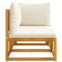 2-seater garden sofa with solid acacia wood cushions by , Outdoor sofas - Ref: Foro24-4008167, Price: 242,61 €, Discount: %