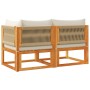Zweiplätziges Gartensofa mit massiven Akazienholz-Kissen. von , Outdoor-Sofas - Ref: Foro24-4008167, Preis: 245,46 €, Rabatt: %