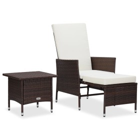 Gartenmöbel-Set, 2-teilig, mit braunen PE-Rattan-Kissen. von vidaXL, Gartensets - Ref: Foro24-310232, Preis: 126,72 €, Rabatt: %