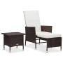 Set de muebles de jardín 2 piezas con cojines ratán PE marrón by vidaXL, Garden sets - Ref: Foro24-310232, Price: 125,76 €, D...