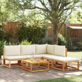 Garden sofa set with 6 pieces, solid acacia wood, and cushions. by , Outdoor sofas - Ref: Foro24-3278864, Price: 577,67 €, Di...