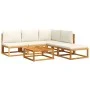 Garden sofa set with 6 pieces, solid acacia wood, and cushions. by , Outdoor sofas - Ref: Foro24-3278864, Price: 577,67 €, Di...