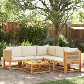 Garden sofa set with 6 pieces, solid acacia wood, and cushions. by , Outdoor sofas - Ref: Foro24-3278851, Price: 672,91 €, Di...