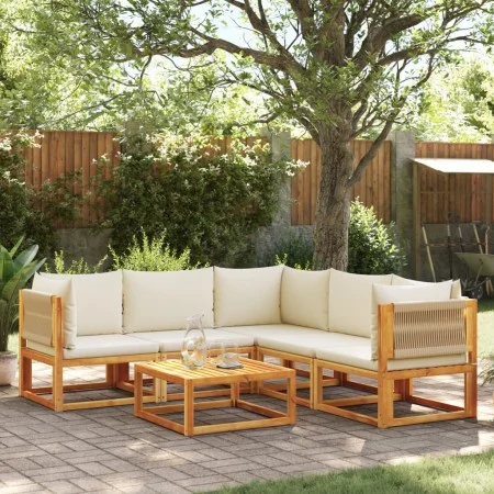 Garden sofa set with 6 pieces, solid acacia wood, and cushions. by , Outdoor sofas - Ref: Foro24-3278851, Price: 672,91 €, Di...