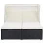 Tumbona para 2 personas con cojín ratán sintético negro by vidaXL, Outdoor beds - Ref: Foro24-310235, Price: 379,55 €, Discou...