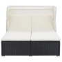 Tumbona para 2 personas con cojín ratán sintético negro by vidaXL, Outdoor beds - Ref: Foro24-310235, Price: 367,27 €, Discou...
