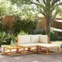 Set sofás de jardín con cojines 4 pzas madera maciza de acacia de , Sofás de exterior - Ref: Foro24-3278847, Precio: 371,16 €...