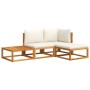 Solid acacia wood garden sofa set with 4 cushions. by , Outdoor sofas - Ref: Foro24-3278847, Price: 358,20 €, Discount: %