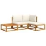 Solid acacia wood garden sofa set with 4 cushions. by , Outdoor sofas - Ref: Foro24-3278847, Price: 372,39 €, Discount: %