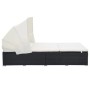Tumbona para 2 personas con cojín ratán sintético negro by vidaXL, Outdoor beds - Ref: Foro24-310235, Price: 367,27 €, Discou...