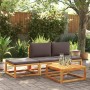 Gartenhocker mit massivem Akazienholzrahmen und Kissen 65x65x29 cm. von , Outdoor-Sofas - Ref: Foro24-3278940, Preis: 84,16 €...