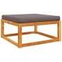 Garden stool with solid acacia wood cushion 65x65x29 cm by , Outdoor sofas - Ref: Foro24-3278940, Price: 82,57 €, Discount: %