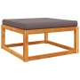 Gartenhocker mit massivem Akazienholzrahmen und Kissen 65x65x29 cm. von , Outdoor-Sofas - Ref: Foro24-3278940, Preis: 84,16 €...