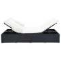 Tumbona para 2 personas con cojín ratán sintético negro by vidaXL, Outdoor beds - Ref: Foro24-310235, Price: 379,55 €, Discou...