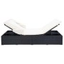 Tumbona para 2 personas con cojín ratán sintético negro by vidaXL, Outdoor beds - Ref: Foro24-310235, Price: 367,27 €, Discou...