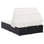 Tumbona para 2 personas con cojín ratán sintético negro by vidaXL, Outdoor beds - Ref: Foro24-310235, Price: 379,55 €, Discou...