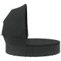 Garden sunbed with canopy and black PE rattan cushions by , Outdoor beds - Ref: Foro24-362255, Price: 591,75 €, Discount: %