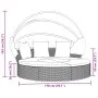 Garden sunbed with canopy and black PE rattan cushions by , Outdoor beds - Ref: Foro24-362255, Price: 591,75 €, Discount: %