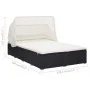 Tumbona para 2 personas con cojín ratán sintético negro by vidaXL, Outdoor beds - Ref: Foro24-310235, Price: 379,55 €, Discou...