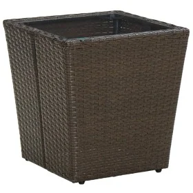 Brown tempered glass PE rattan coffee table 41.5x41.5x44cm by vidaXL, Garden tables - Ref: Foro24-310558, Price: 37,52 €, Dis...