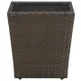 Brauner Couchtisch aus PE-Rattan aus gehärtetem Glas, 41,5 x 41,5 x 44 cm von vidaXL, Gartentische - Ref: Foro24-310558, Prei...