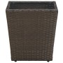 Mesa de centro ratán PE vidrio templado marrón 41,5x41,5x44cm de vidaXL, Mesas de jardín - Ref: Foro24-310558, Precio: 37,91 ...