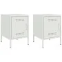 Nachttische, 2 Stück, weißer Stahl, 36x39x50,5 cm. von , Nachttische - Ref: Foro24-842921, Preis: 79,36 €, Rabatt: %