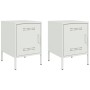 Nachttische, 2 Stück, weißer Stahl, 36x39x50,5 cm. von , Nachttische - Ref: Foro24-842921, Preis: 94,40 €, Rabatt: %