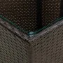Brauner Couchtisch aus PE-Rattan aus gehärtetem Glas, 41,5 x 41,5 x 44 cm von vidaXL, Gartentische - Ref: Foro24-310558, Prei...